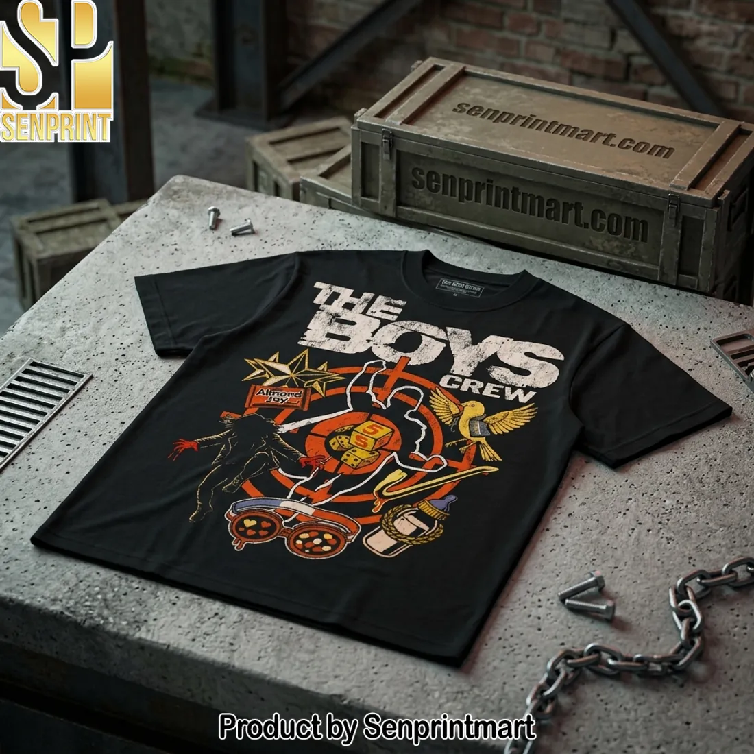 The Boys Crew TV Series Distressed Graphic T-Shirt