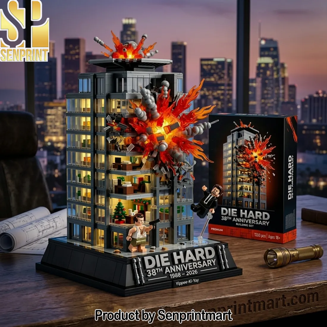 Die Hard 38th Anniversary Nakatomi Plaza Explosion Brick Building Set