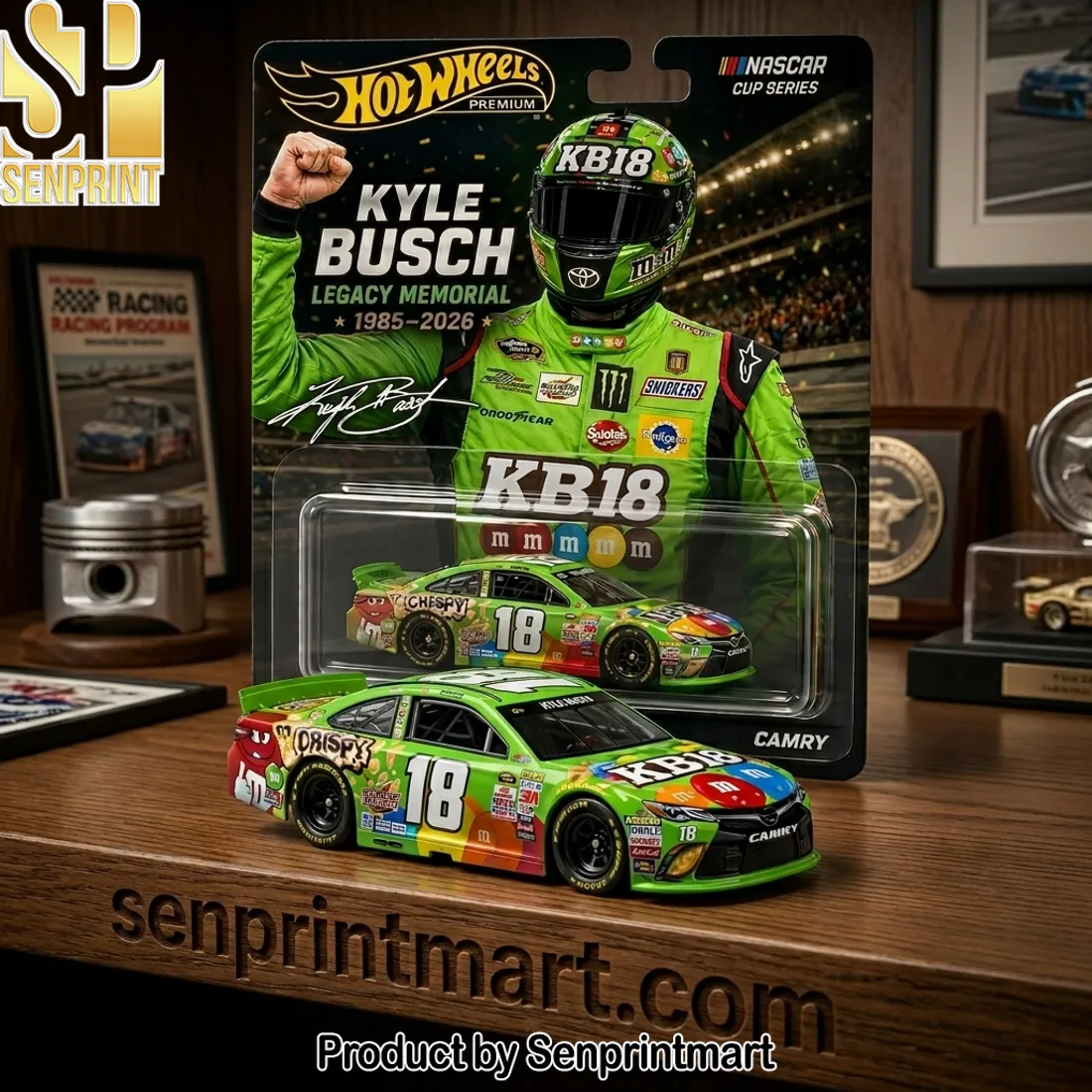 Hot Wheels Premium Kyle Busch Legacy Memorial 1985-2026 NASCAR Toyota Camry Diecast Car