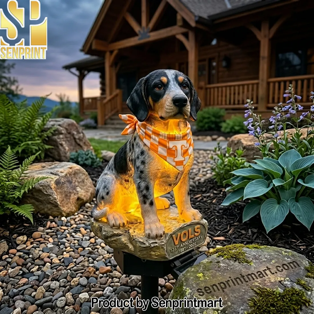 Tennessee Vols 135th Anniversary Smokey Mascot Commemorative Solar Garden Light