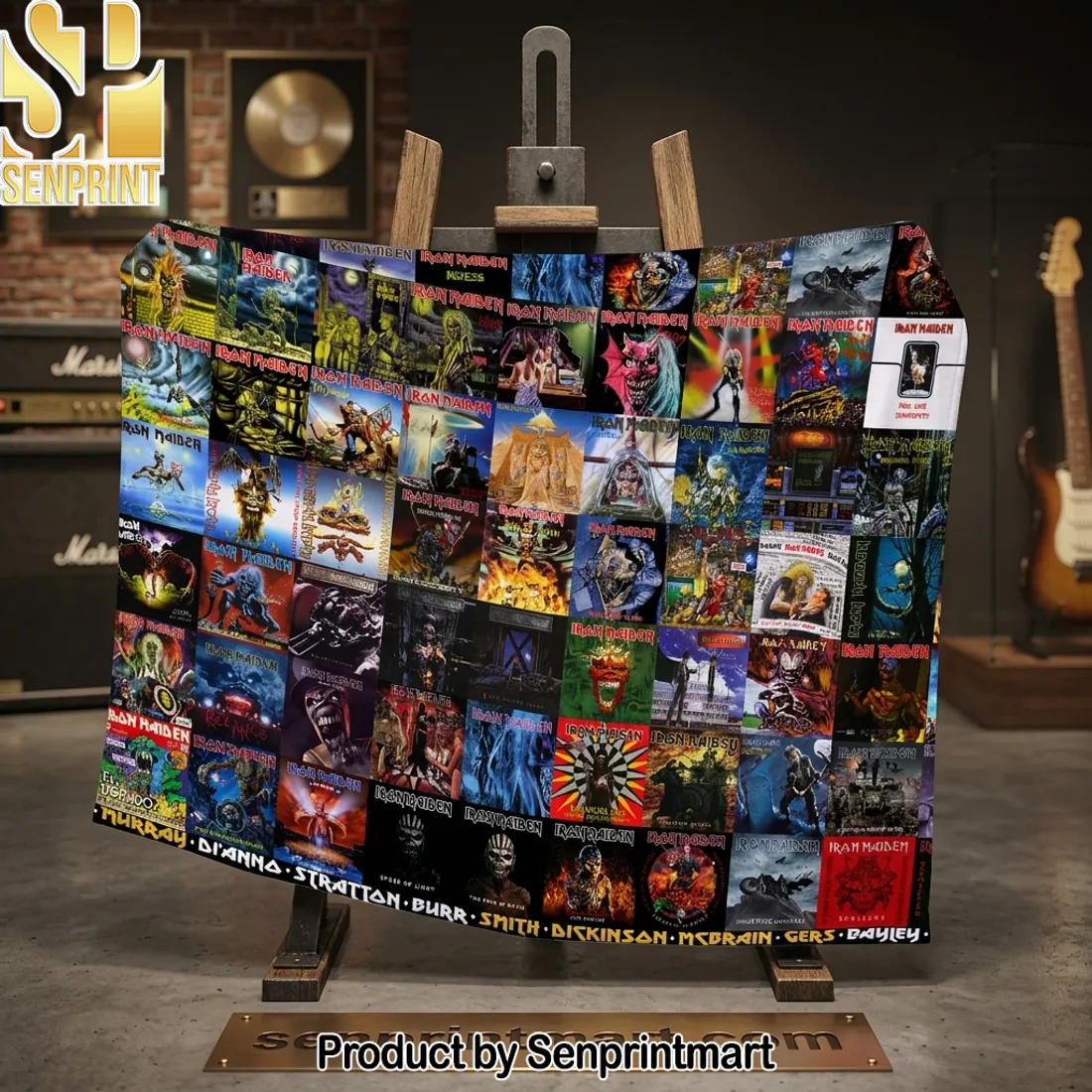 Iron Maiden Album Cover Collage Premium Soft Fleece Blanket