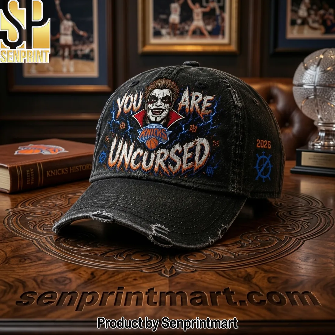 New York Knicks Danhausen You Are Uncursed 2026 Distressed Baseball Cap