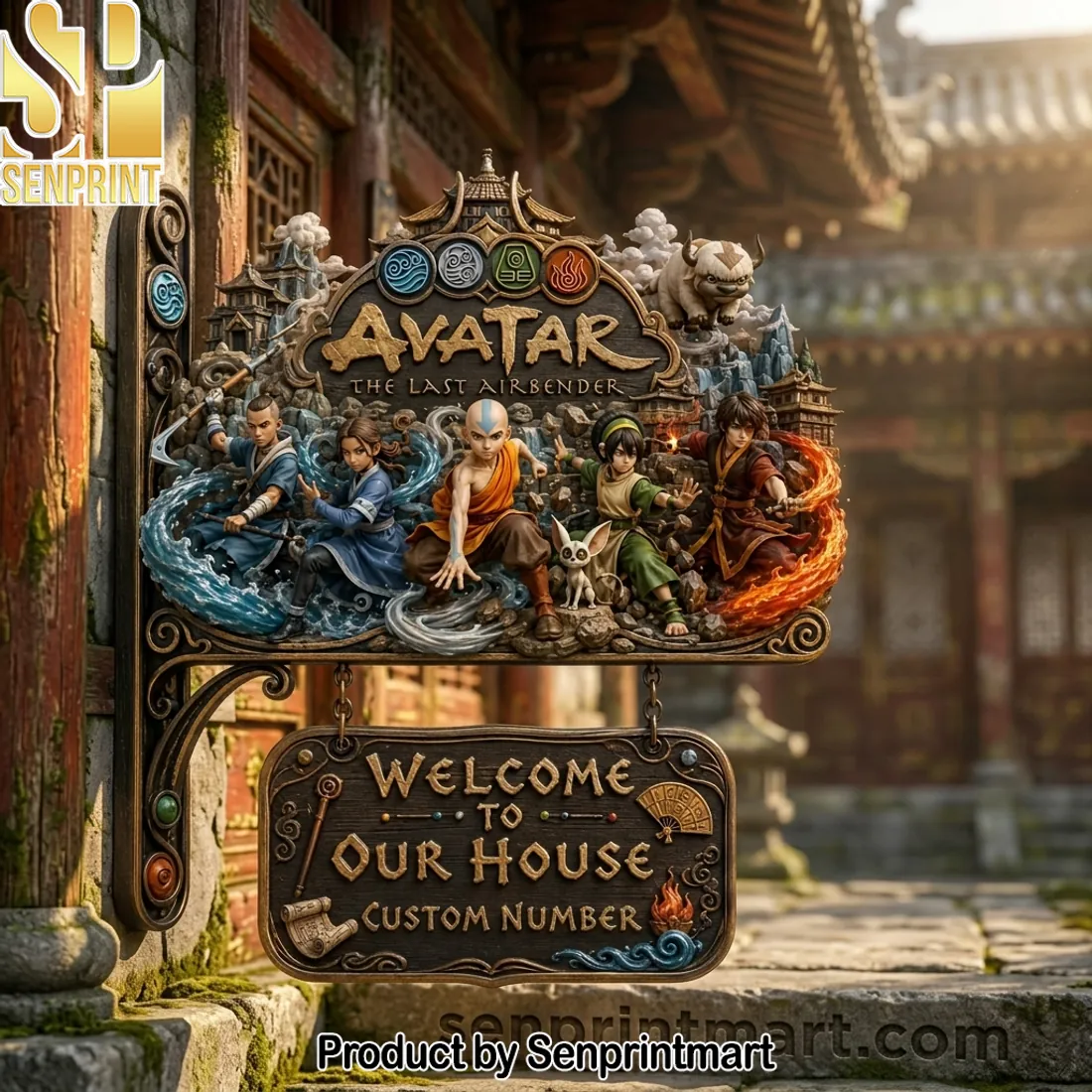 Avatar The Last Airbender Personalized Welcome To Our House Custom Number Welcome Sign