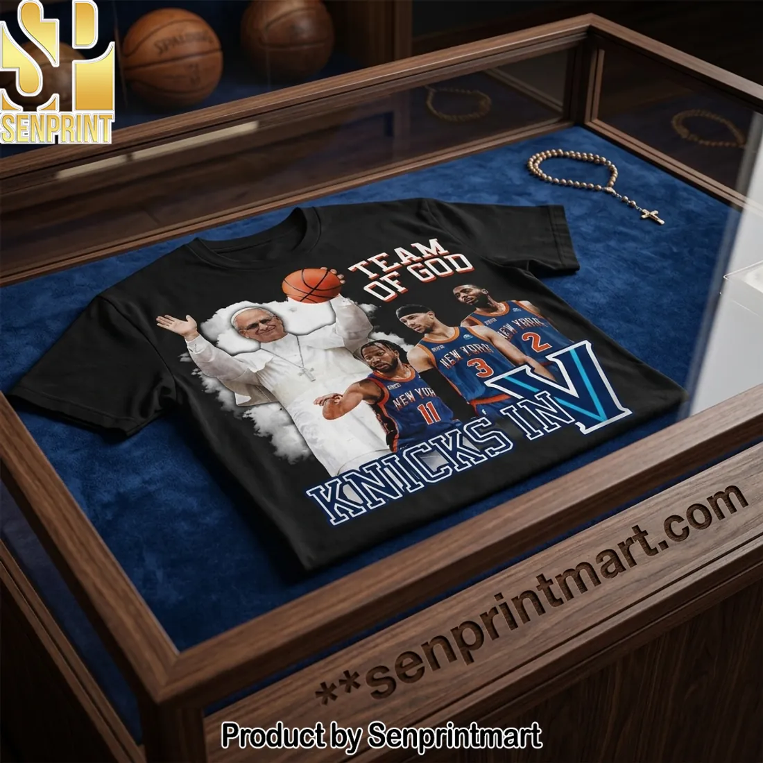 Timothee Chalamet Team of God Knicks in 5 Pope Graphic T-Shirt