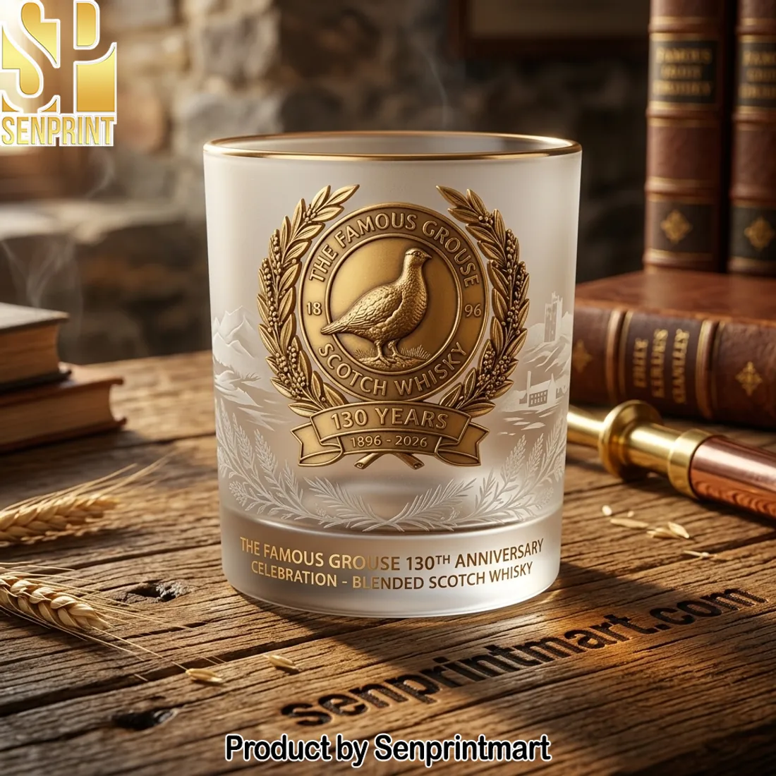 The Famous Grouse 130th Anniversary Celebration Frosted Whiskey Glass