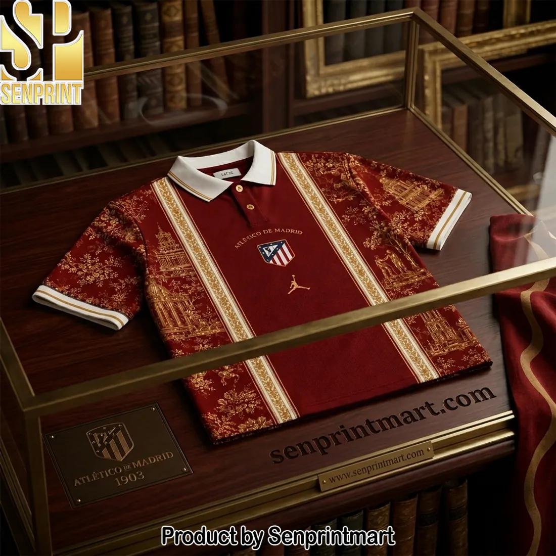Atletico De Madrid Toile De Jouy Luxury Edition Polo Shirt