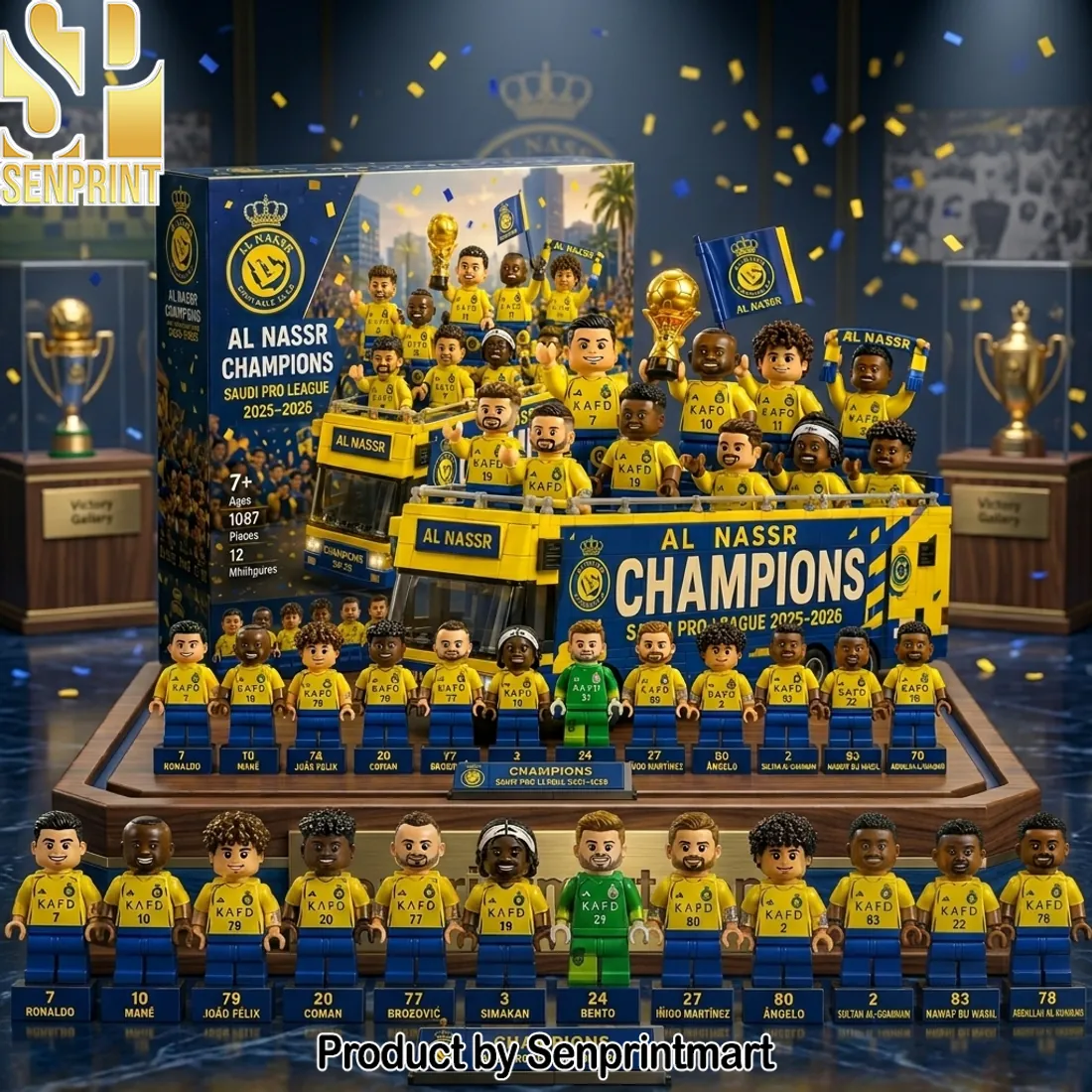 Al Nassr FC Champions Saudi Pro League 2025-2026 Victory Parade Bus Building Set