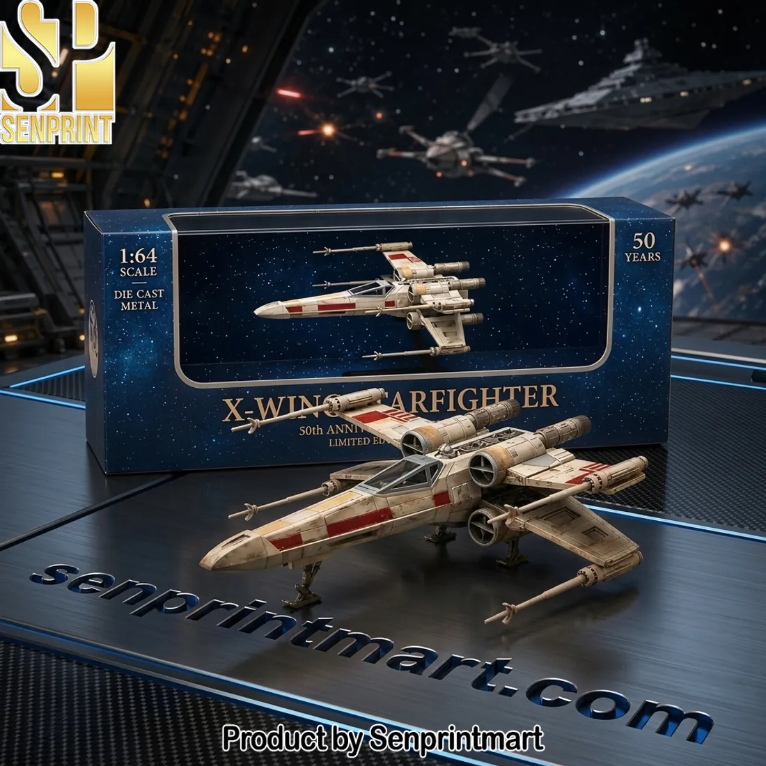 Star Wars X-Wing Starfighter 50th Anniversary 1:64 Scale Diecast Model