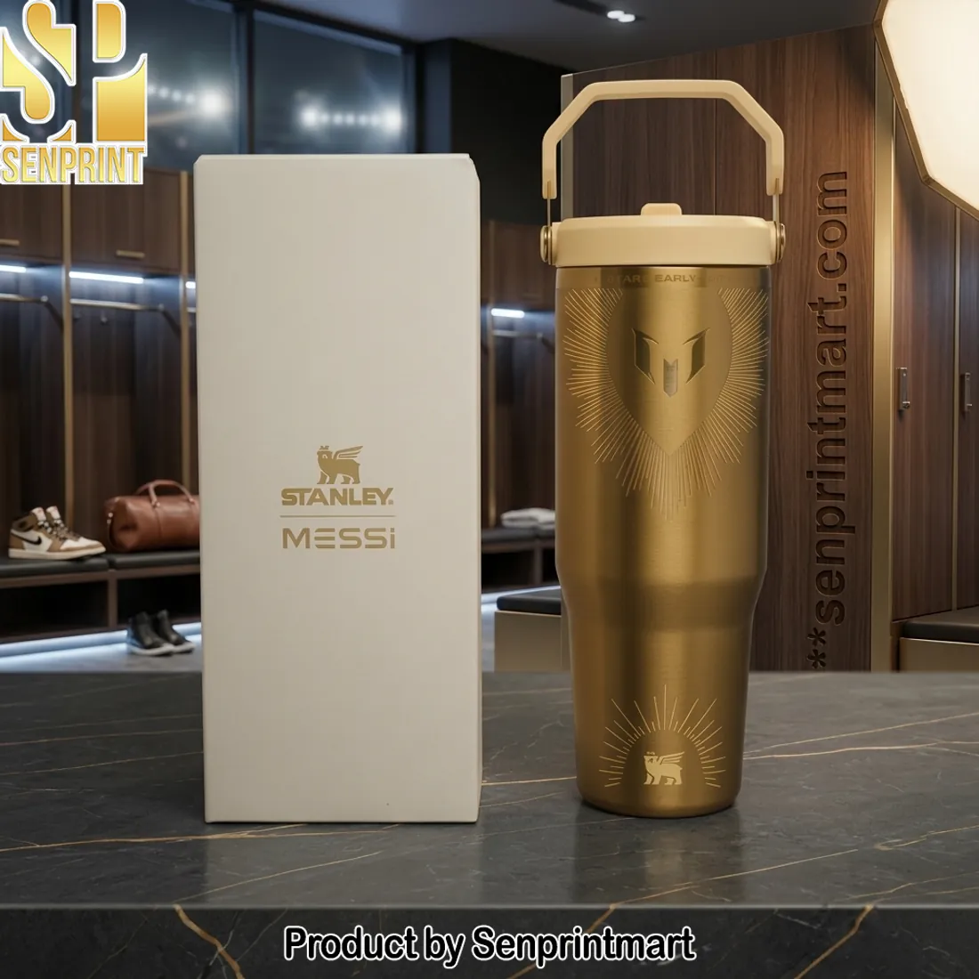 Messi Stanley IceFlow 2.0 Gold Flip Straw Tumbler