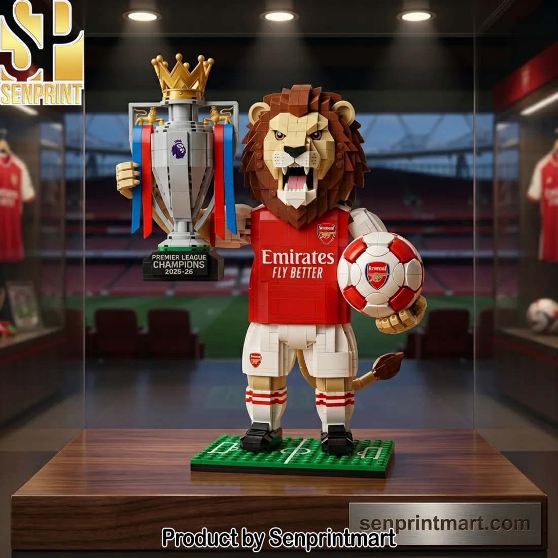 Arsenal Premier League Champions 2025-26 Lion Mascot Brick Set