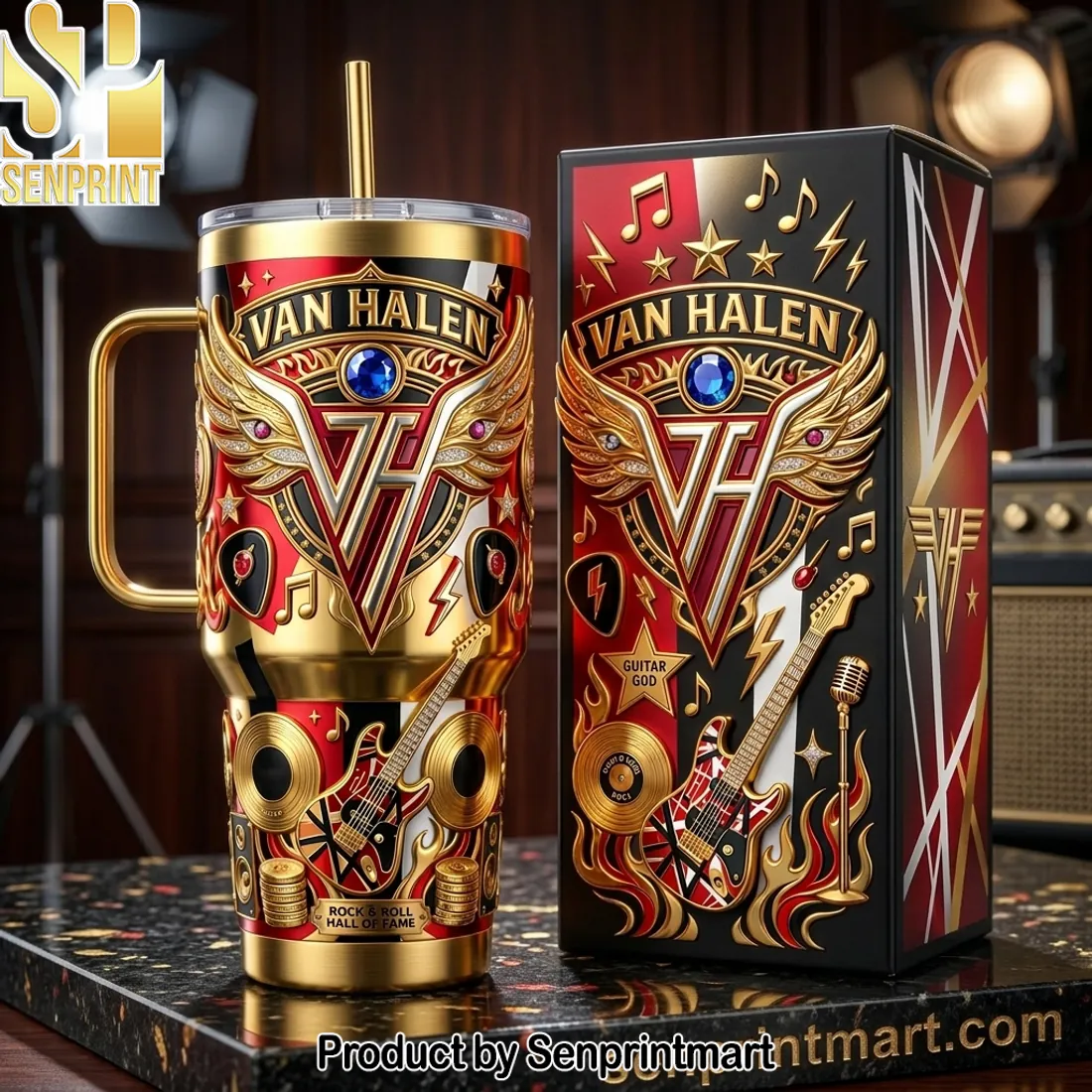 Van Halen Rock & Roll Hall of Fame Premium 3D Embossed Tumbler