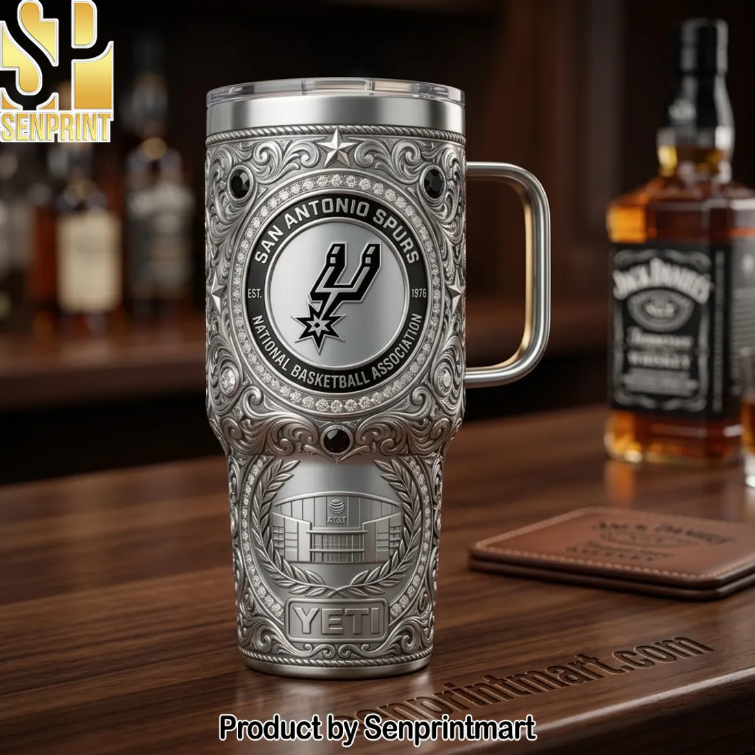 San Antonio Spurs Est 1976 Engraved Stainless Steel Yeti Tumbler