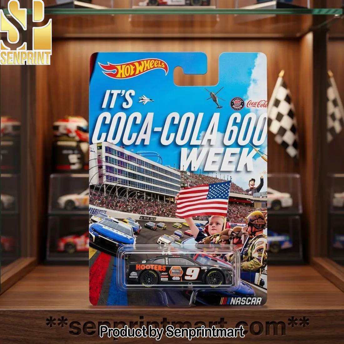 Hot Wheels NASCAR Coca-Cola 600 Hooters No. 9 Diecast Car