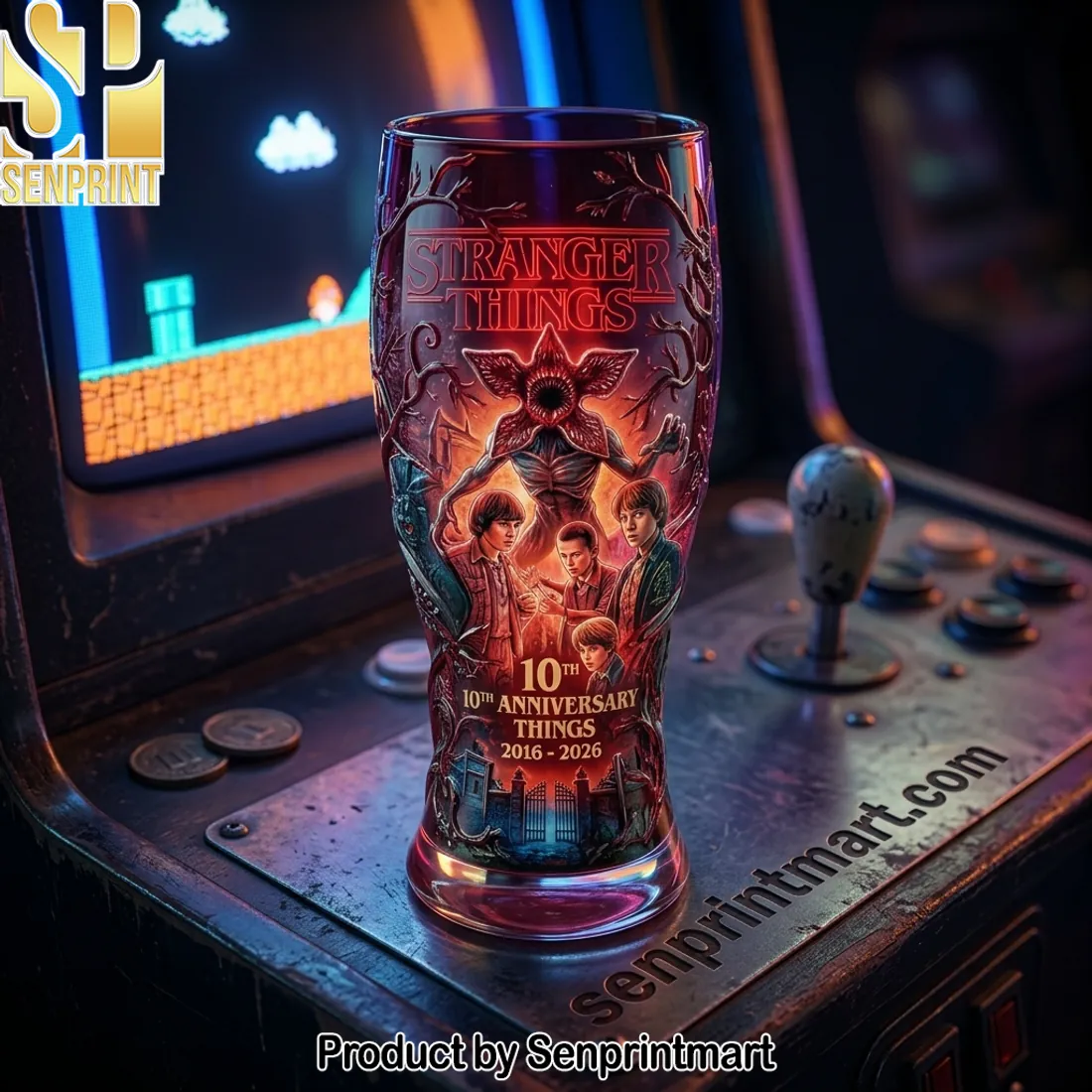 Stranger Things 10th Anniversary 2016-2026 Collectible Beer Glass