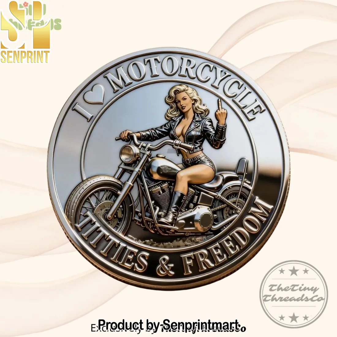 Old Bastards Motorcycle Club Lifetime Member Titties and Freedom Double Sided Biker Challenge Coin Old Bastards Motorcycle Club Lifetime Member Titties and Freedom Double Sided Biker Challenge Coin