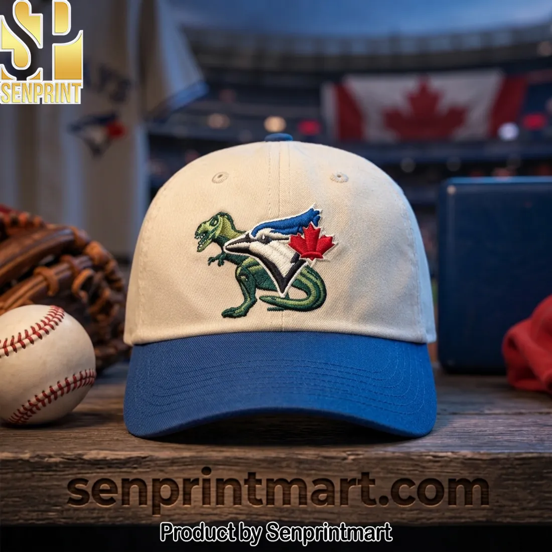 Toronto Blue Jays Dinosaur T-Rex Embroidered Two-Tone Baseball Cap