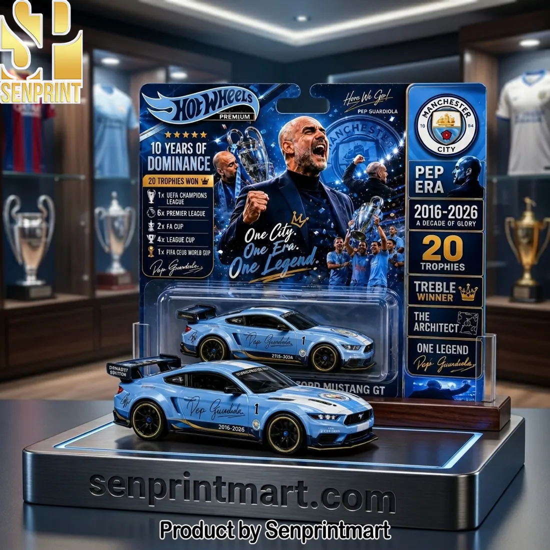 Hot Wheels Pep Guardiola Manchester City Dynasty Edition Ford Mustang GT Diecast Car