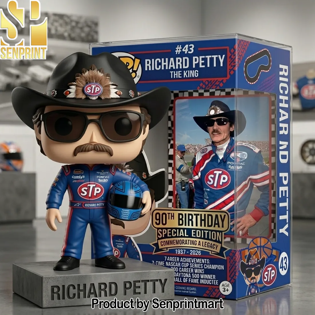Richard Petty The King 90th Birthday Special Edition Commemorative Vinyl Figure