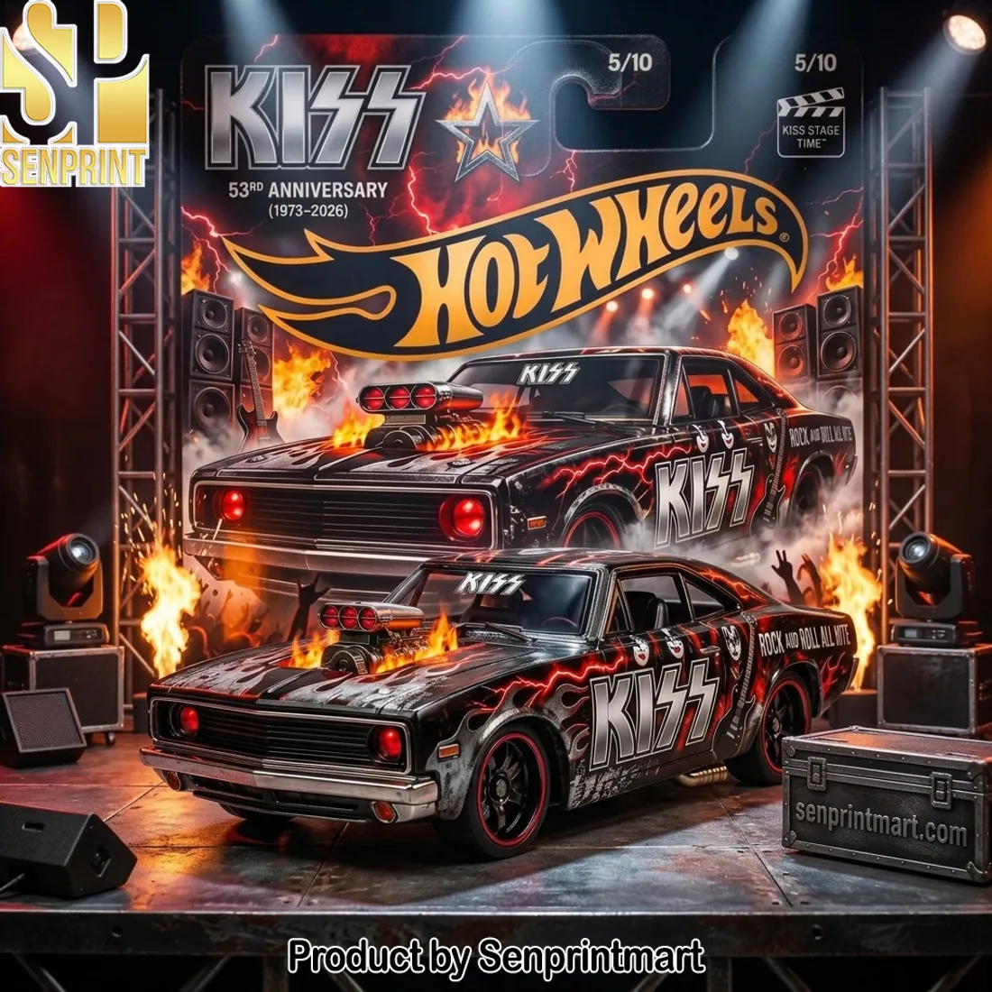 KISS Hot Wheels 53rd Anniversary Muscle Car Die Cast Model