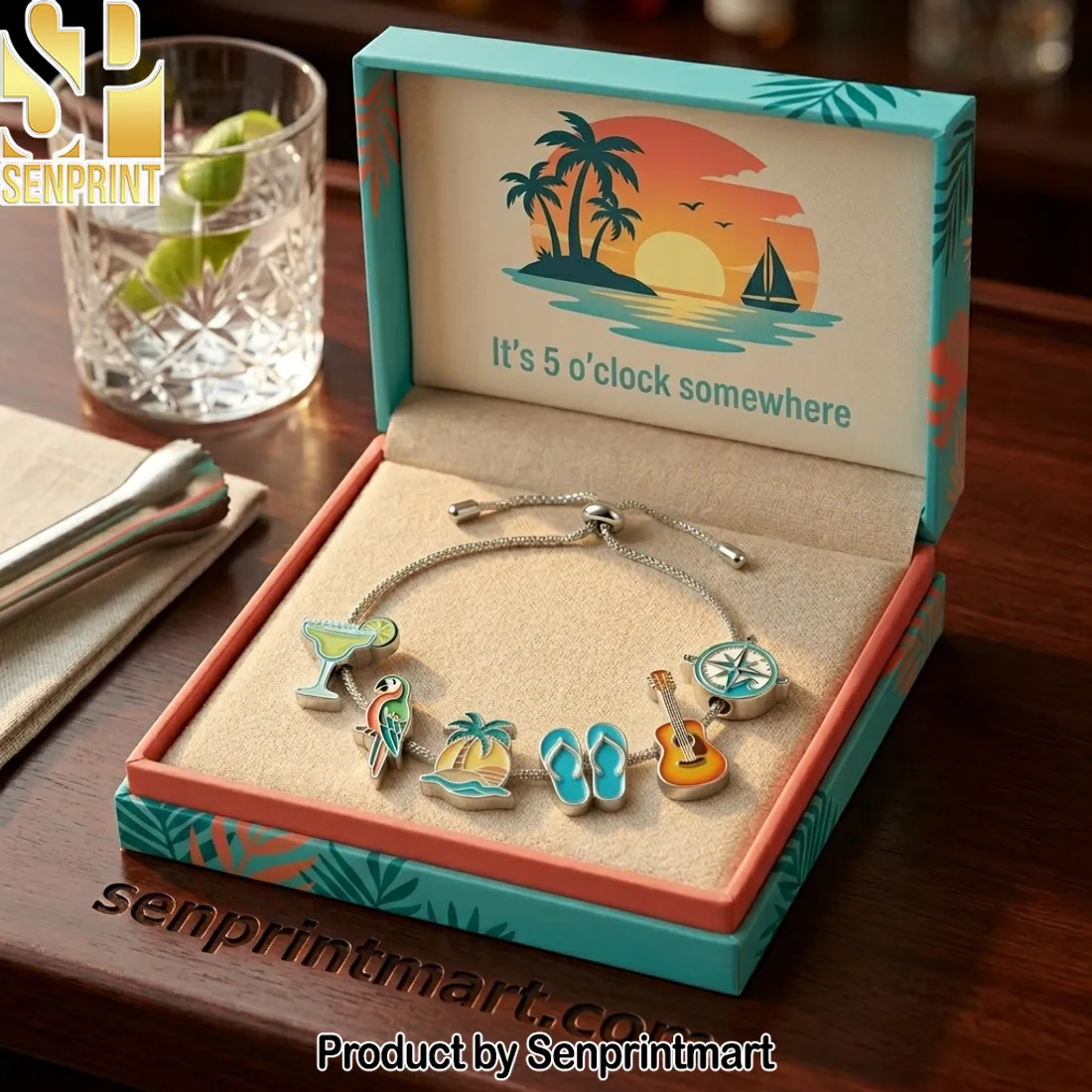 Jimmy Buffett 55th Anniversary Tropical Charm Bracelet