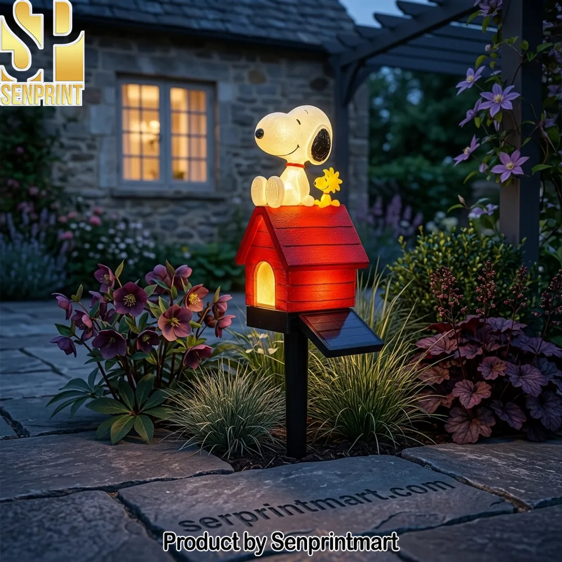Peanuts Snoopy Woodstock Solar Powered Outdoor Garden Light