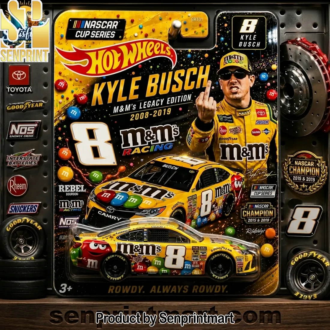 Hot Wheels Kyle Busch No 8 M&M’s Legacy Edition Toyota Camry Diecast Car