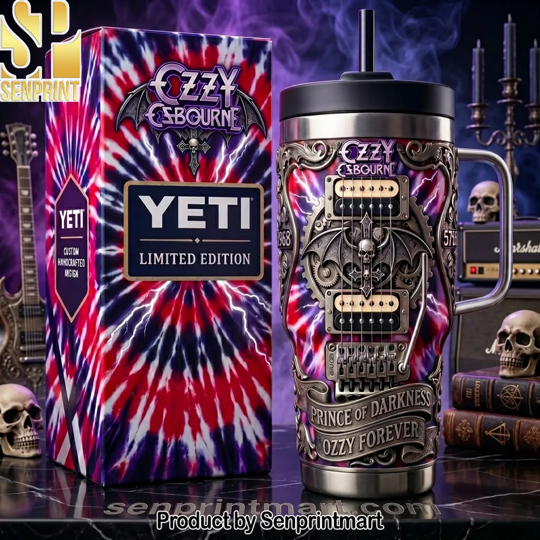 Ozzy Osbourne Prince Of Darkness Limited Edition Custom Yeti Tumbler
