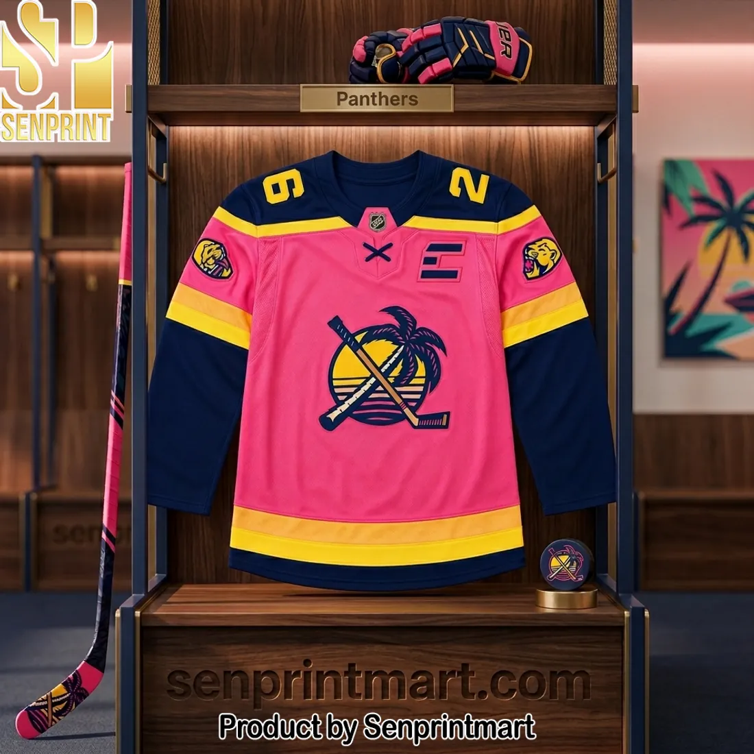 Florida Panthers Hometown Remix Pink Retro Sunset Hockey Jersey