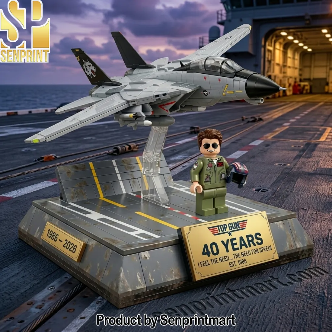 Top Gun 40 Years Maverick F-14 Tomcat Fighter Jet Collector Building Blocks Set