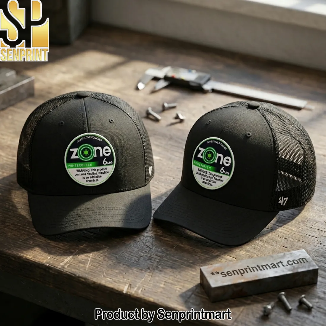 Kyle Busch Zone 6mg Wintergreen Nicotine Pouches Black Trucker Hat