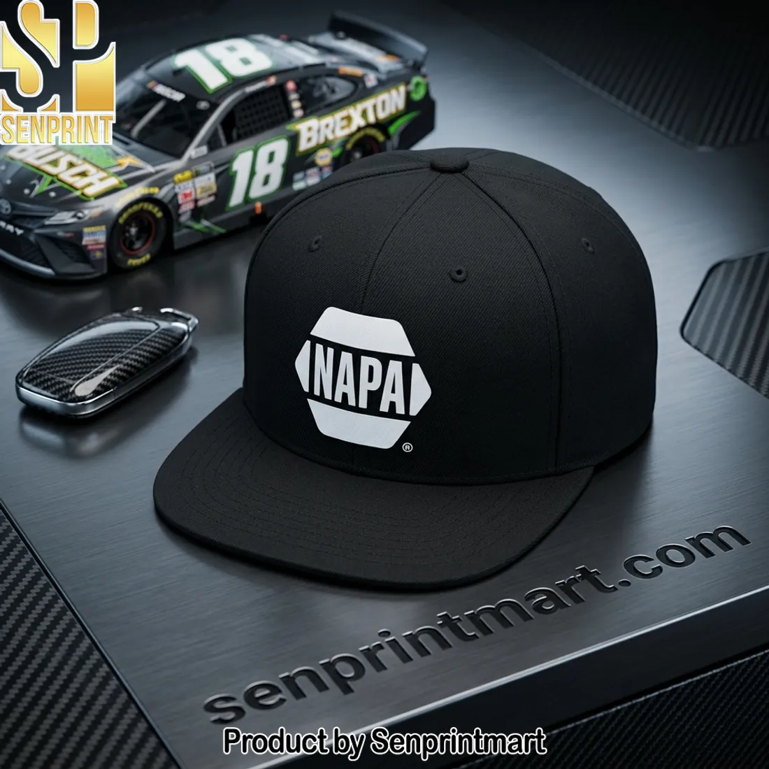 Chase Elliott NAPA Racing Black Flat Brim Snapback Hat