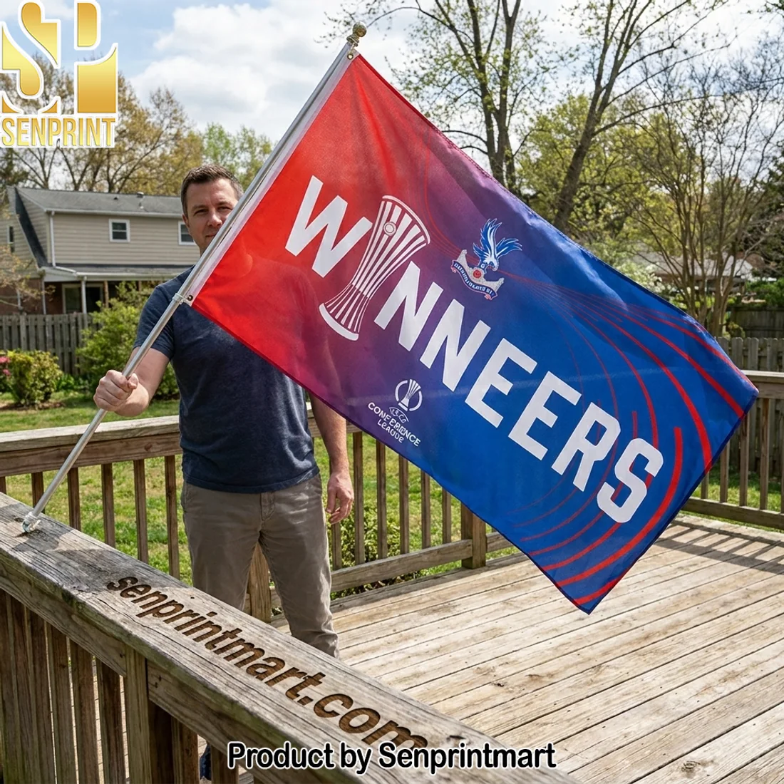 Crystal Palace FC 2026 UEFA Conference League Winners Commemorative Premium Double-Sided House Flag