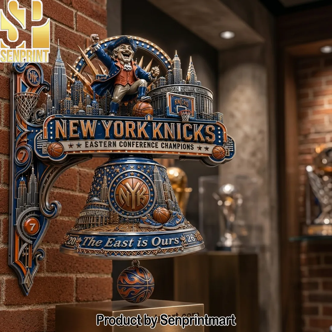 New York Knicks Eastern Conference Champions Commemorative 3D Sculpted Wall Bell