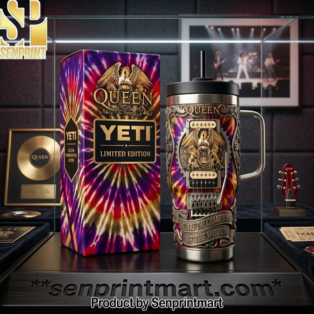 Queen We Are The Champions Of The World Limited Edition 3D Embossed Tumbler