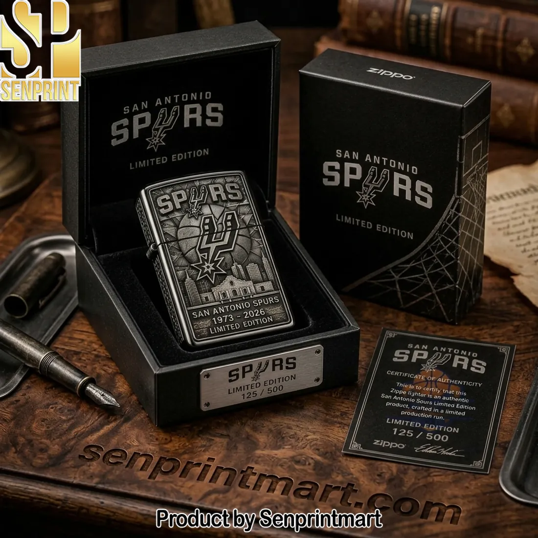 San Antonio Spurs Limited Edition 1973 to 2026 Anniversary Engraved Lighter