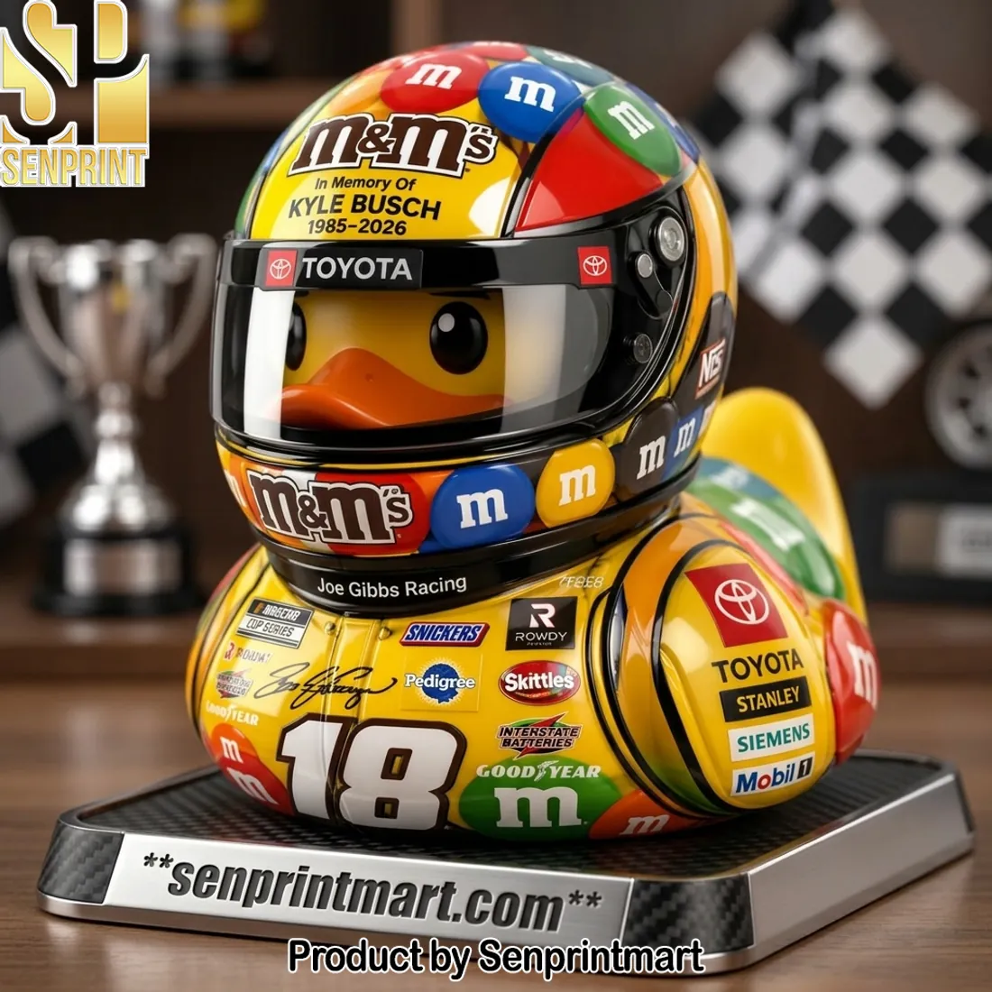 Kyle Busch “In Memory 1985-2026” M&M’s NASCAR Collectible Rubber Duck
