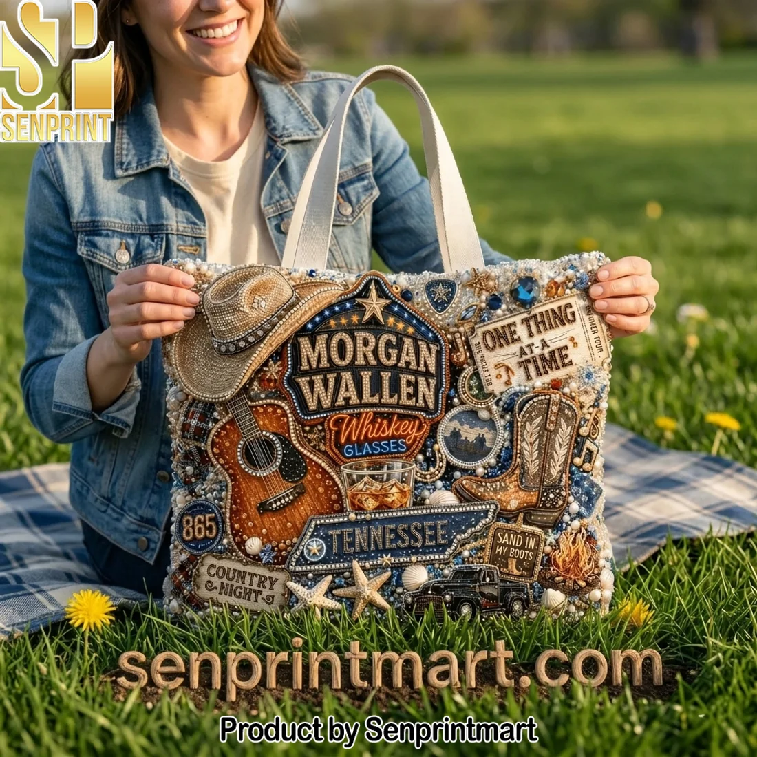 Morgan Wallen Country Music Whiskey Glasses Luxury Beaded Embellished Tote Bag Morgan Wallen Country Music Whiskey Glasses Luxury Beaded Embellished Tote Bag