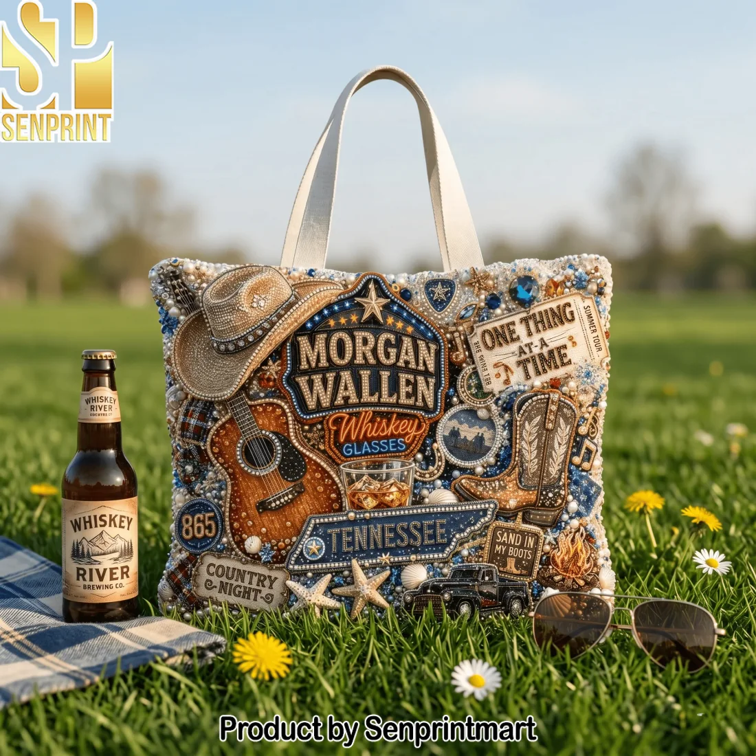 Morgan Wallen Country Music Whiskey Glasses Luxury Beaded Embellished Tote Bag Morgan Wallen Country Music Whiskey Glasses Luxury Beaded Embellished Tote Bag