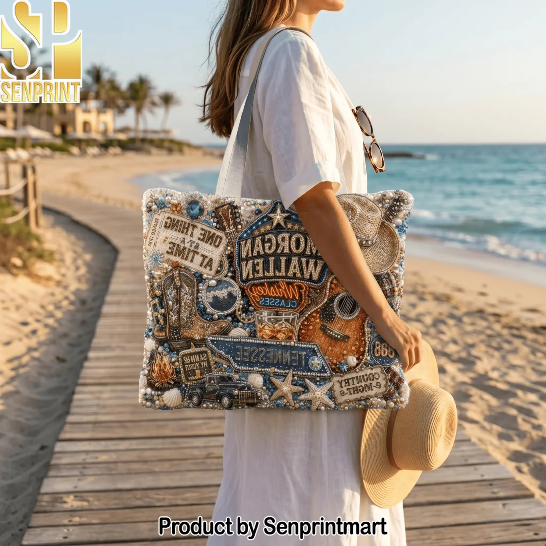 Morgan Wallen Country Music Whiskey Glasses Luxury Beaded Embellished Tote Bag Morgan Wallen Country Music Whiskey Glasses Luxury Beaded Embellished Tote Bag