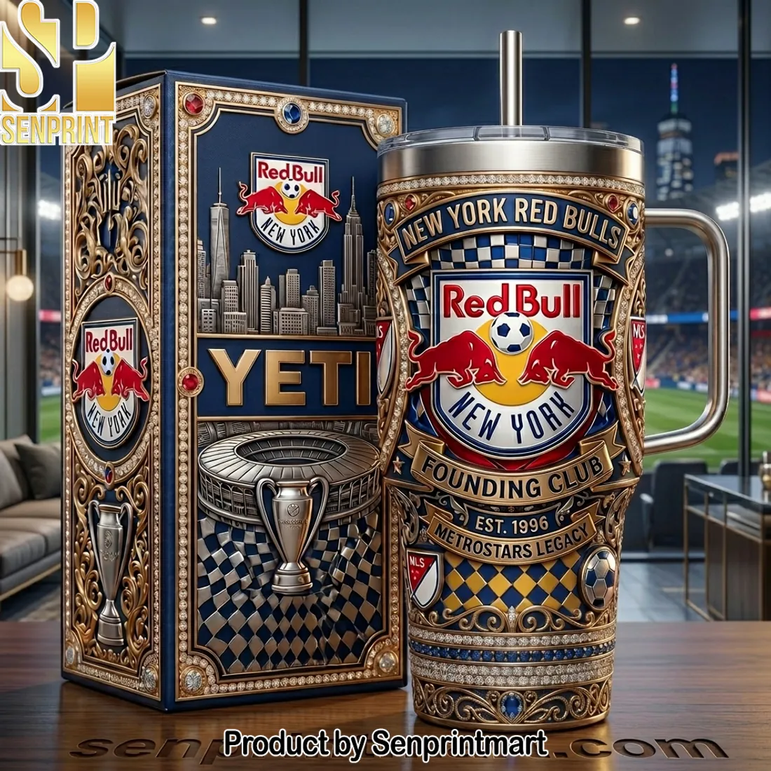 New York Red Bulls Founding Club Luxury 40oz Tumbler with Handle