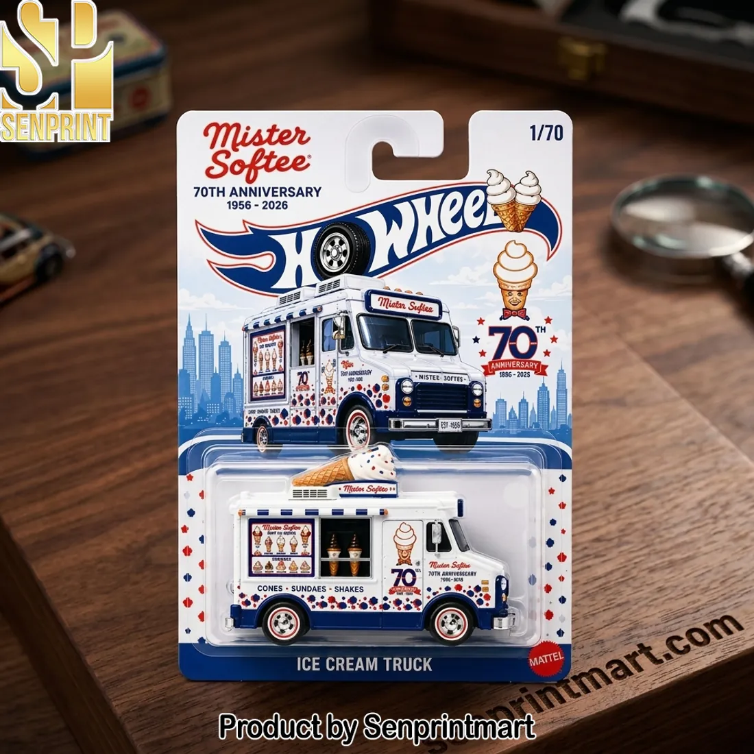 Hot Wheels Mister Softee 70th Anniversary 1956-2026 Collectible Die Cast Model