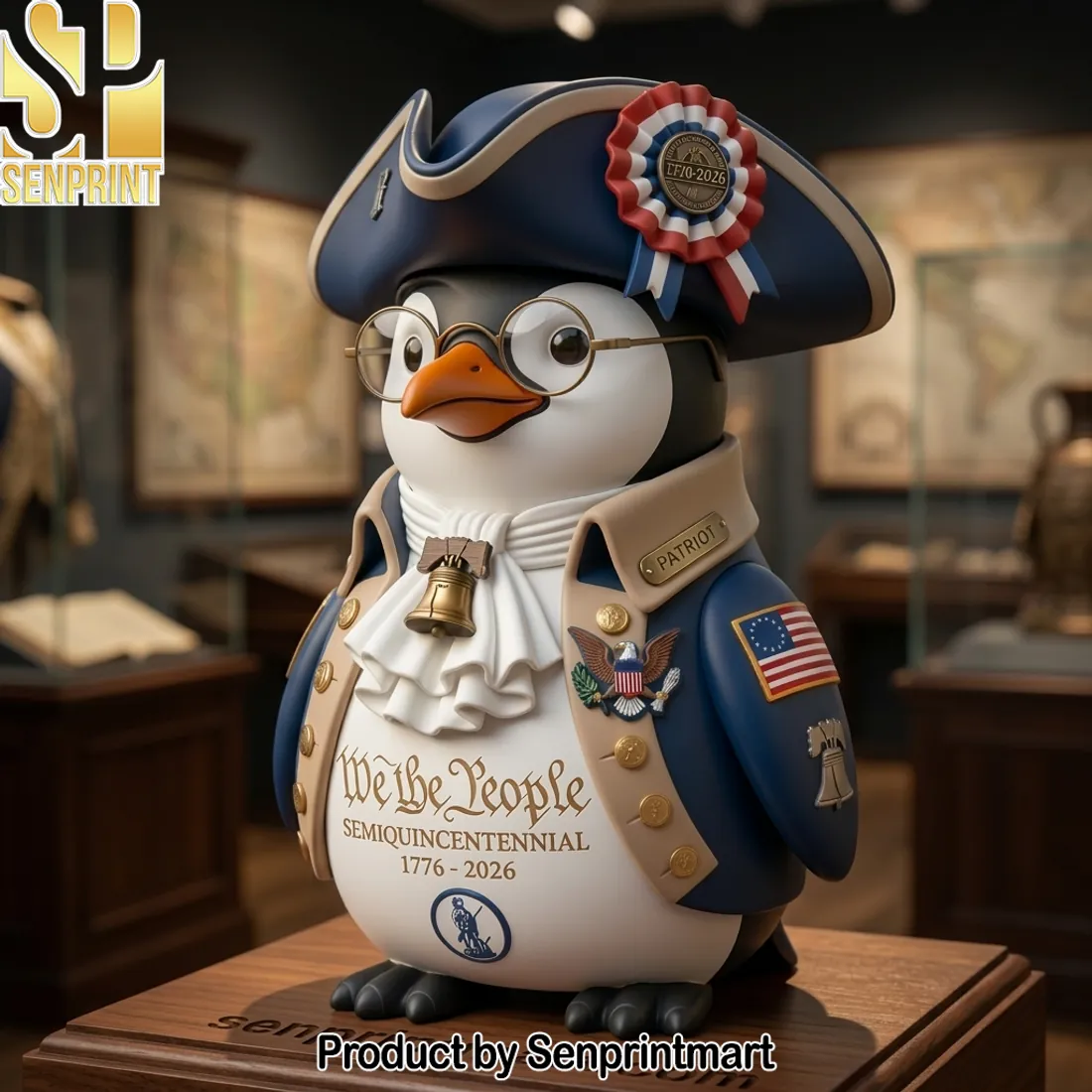 USA 250th Anniversary We the People Patriot Penguin Figurine