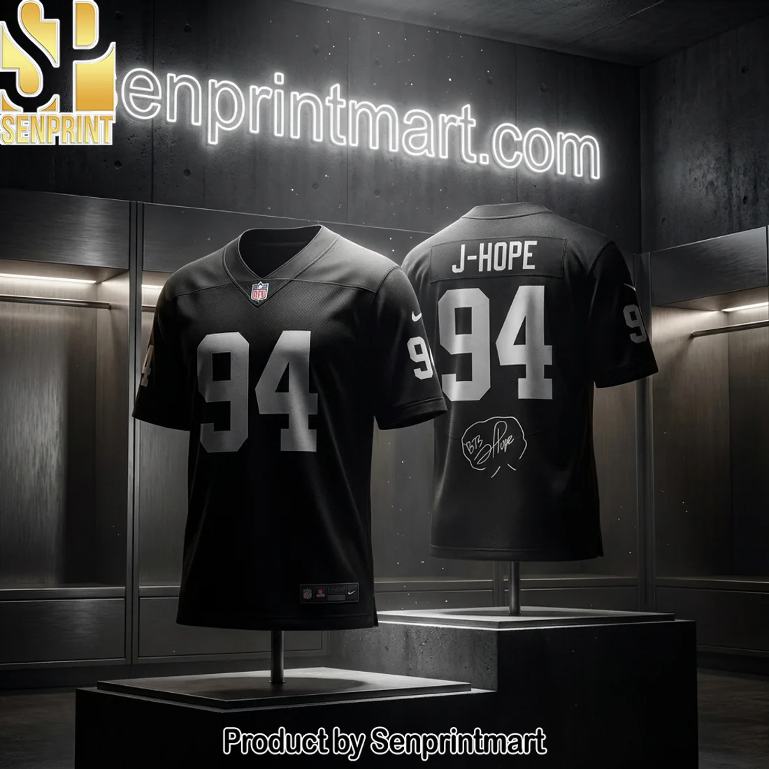 BTS J-Hope 94 Las Vegas 2026 Limited Edition Commemorative Black Signature Football Jersey