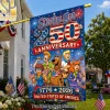 Scooby-Doo Patriotic America 250th Anniversary 1776-2026 USA Decorative Outdoor House Flag