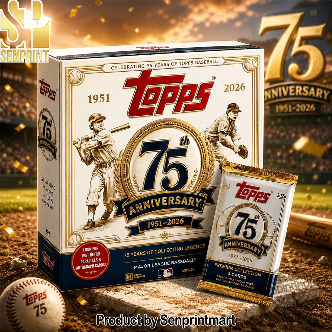 2026 Topps 75th Anniversary 1951-2026 MLB Premium Retro Autographs Baseball Card Hobby Box 2026 Topps 75th Anniversary 1951-2026 MLB Premium Retro Autographs Baseball Card Hobby Box