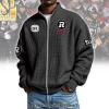 Custom Ottawa Redblacks CFL Personalized Red Waffle Knit Full-Zip Zipper Sweater