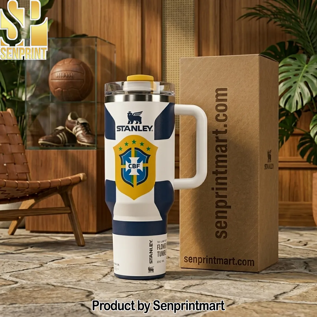Brazil CBF National Football Team Premium Insulated 40oz Tumbler