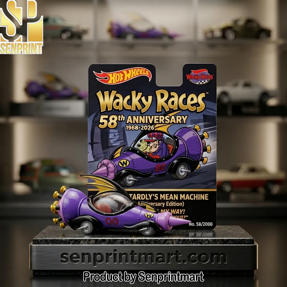 Hot Wheels Wacky Races Mean Machine 00 58th Anniversary Diecast Car
