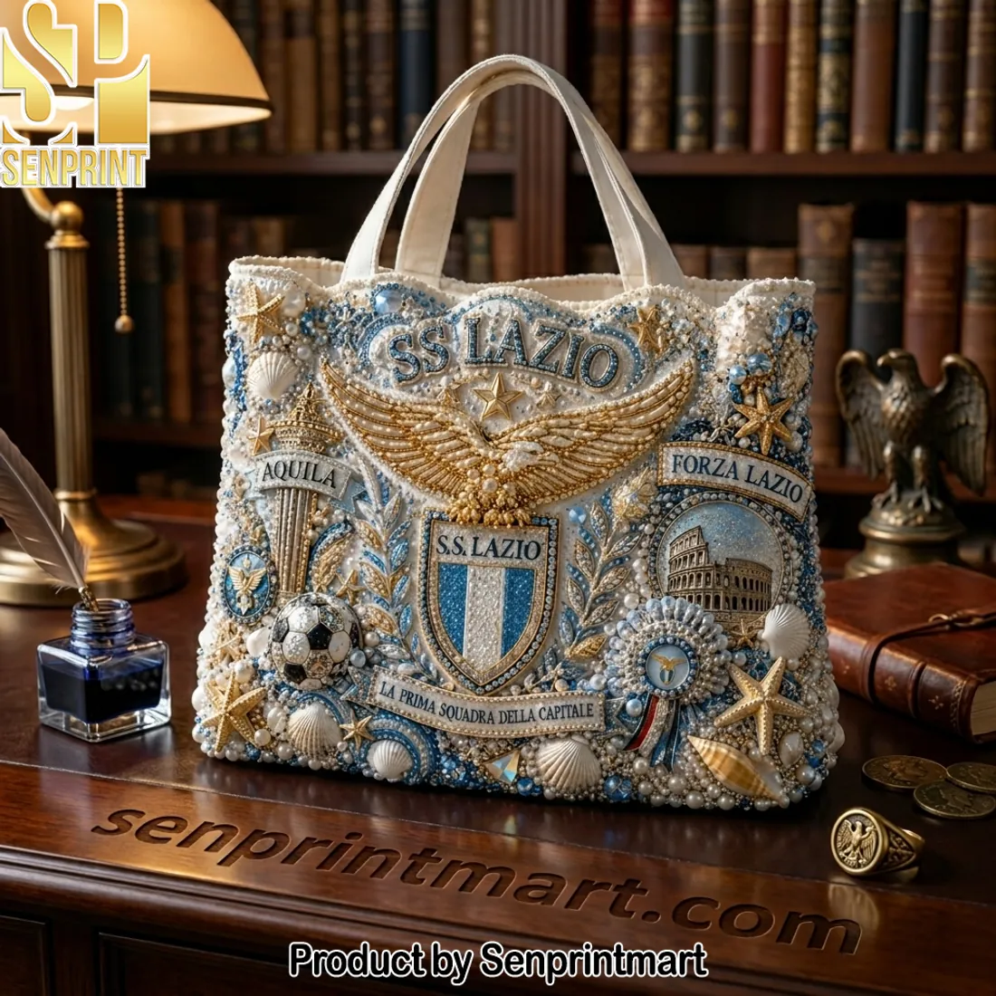 SS Lazio Premium Embellished Tote Bag