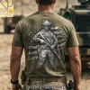 Personalized I Have Two Titles Dad And Veteran Fist Bump Custom Kids Names Patriotic Military T-Shirt